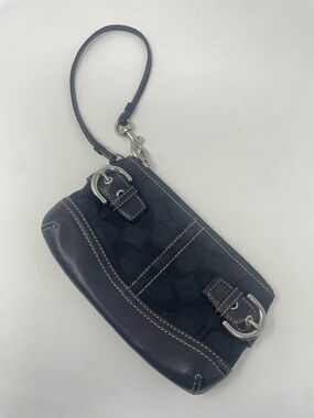 Coach Black Signature Y2K SoHo Wristlet Clutch